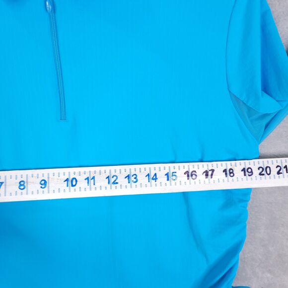 IBKUL Golf Tennis Top Shirt Womens Sz  XL Blue Long Sleeve 1/4 Zip UPF 50 Rushed - Picture 5 of 10